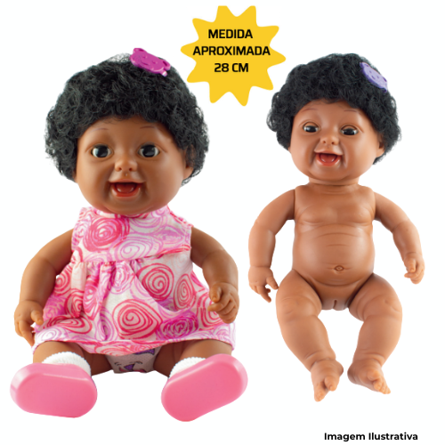 Brinquedo Boneca Menina Negra Articulada 28cm Com Representação Anatômica - Portal de Adesões