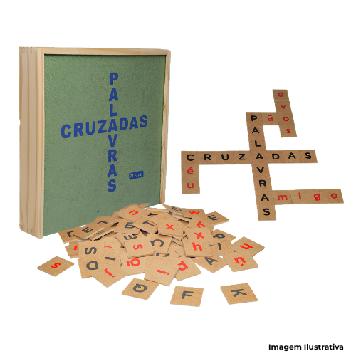 Brinquedo Jogo Palavras Cruzadas Em Madeira 72 Peças - Portal de Adesões
