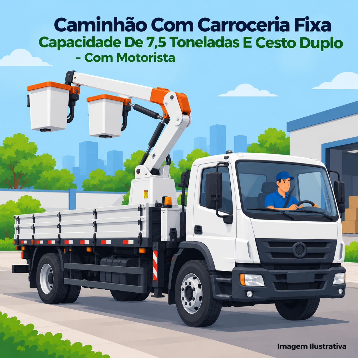Caminhão Com Carroceria Fixa - Capacidade De 7,5 Toneladas E Cesto Duplo - Portal de Adesões