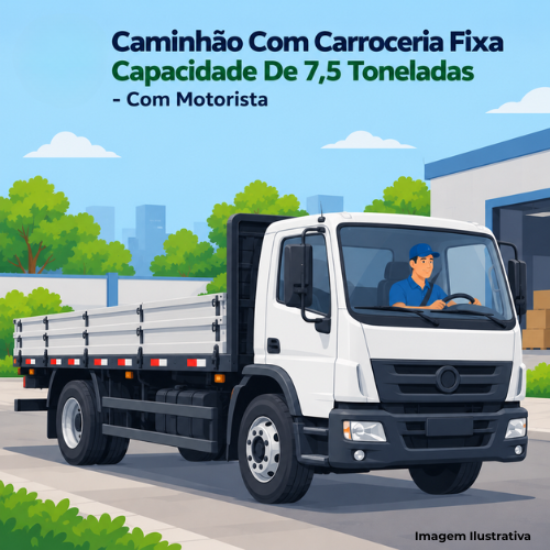 Caminhão Com Carroceria Fixa - Capacidade De 7,5 Toneladas - Com Motorista - Portal de Adesões