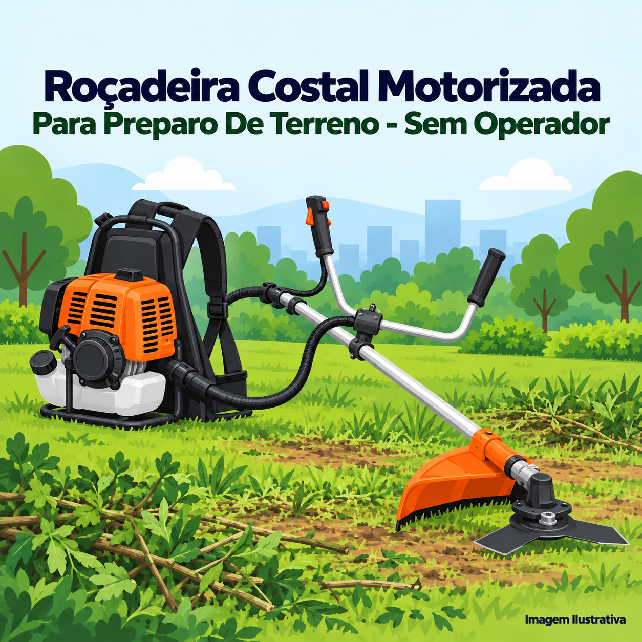 Roçadeira Costal Motorizada Para Preparo De Terreno - Sem Operador - Portal de Adesões