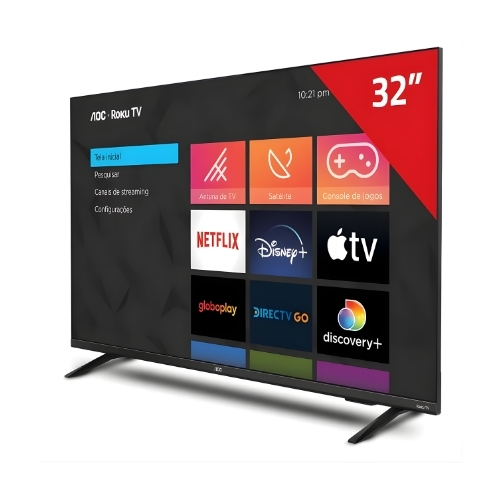 Televisor AOC 32S5155/78G: Smart TV DLED 32”| HD| Comando De Voz| Roku TV| Wifi| Bluetooth| HDMI| USB| Lan Ethernet - Portal de Adesões