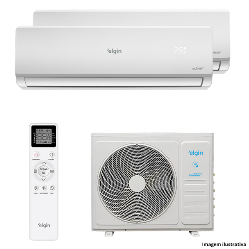 Ar-Condicionado Elgin Bi Split Total Inverter Plus Wi-Fi MTQE18C2CB.MTQI12C2WB.MTQI12C2WB: 24.000 BTUs| Split Inverter| Ciclo Quente/Frio