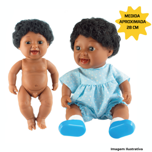 Brinquedo Boneco Menino Negro Articulado 28cm Com Representação Anatômica - Portal de Adesões