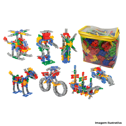 Brinquedo Monte e Brinque 3D 500 Peças Com 8 Formatos Diferentes - Portal de Adesões