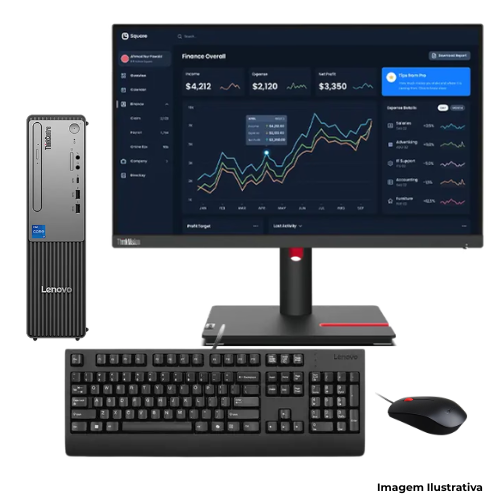 Computador Desktop Lenovo ThinkCentre Neo 50s Gen 5: Processador i3| Memória 16GB| Armazenamento 512GB| Monitor 21,5"| Garantia 5 Anos On-Site - Portal de Adesões