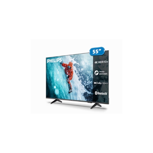 Televisor Philips 55PUG7300/78: Smart TV 55"| Led Ultra HD 4K| Comando De Voz| Google TV| Wi-fi| Bluetooth| HDMI| USB| LAN Ethernet
