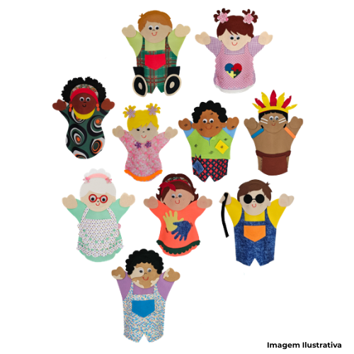 Brinquedo Conjunto Fantoches de Inclusão Social 10 Personagens - Portal de Adesões